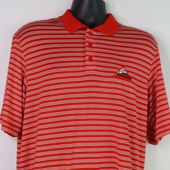 Under Armour Polo Shirt Mens M Red Casual Pinnacle Golf Outdoor Striped - Picture 2 of 6